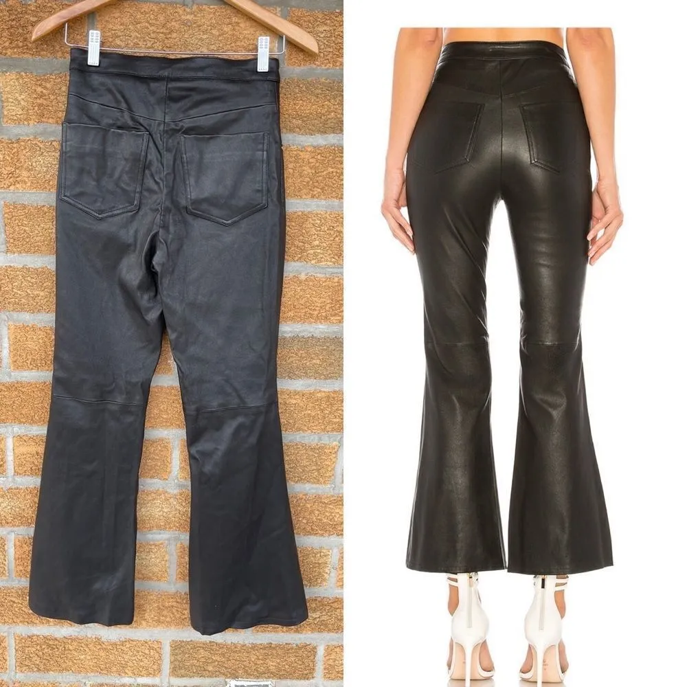 Lovers + Friends Leather Kick Flare leather pants small - Image 4