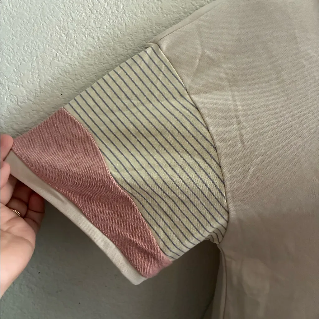 🆕Umgee Cream and Pink Striped T Shirt Dress M🆕 - Image 8