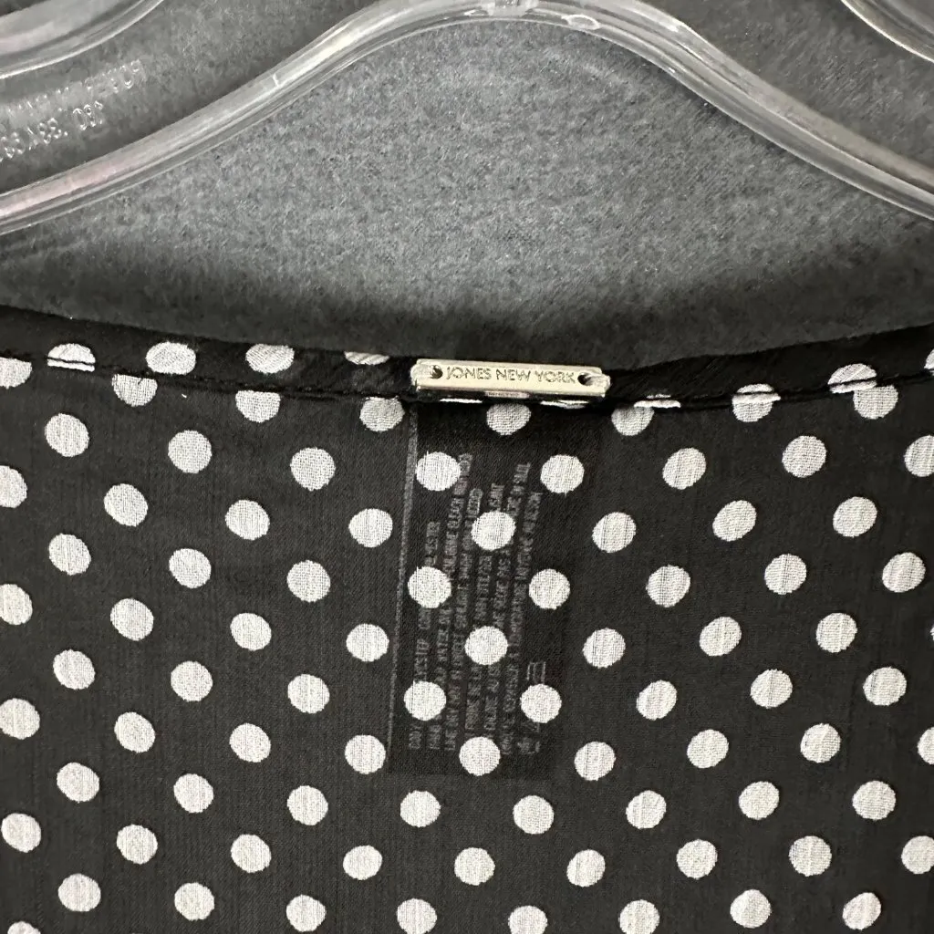 Jones‎ New York Womens Small Black Polka Dot Pullover Sheer Swim Cover Up V-Neck - Image 7