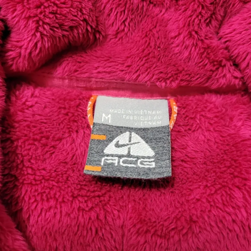 Nike Jacket Size Medium M Women's Nike ACG Jacket Fleece Full Zip Up Jacket Pink Vintage - Image 8
