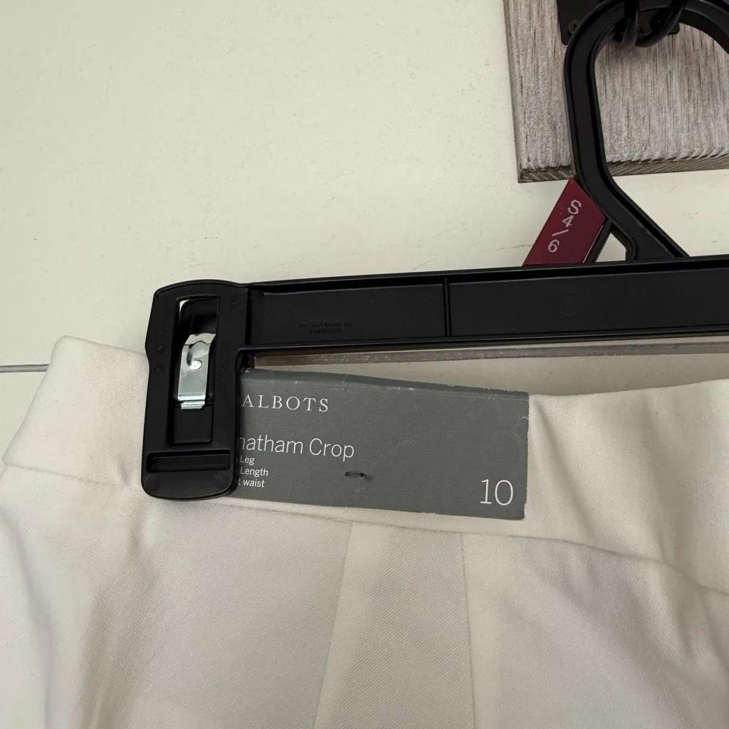 Talbots Women’s 10 White Chatham Crop Chino Pants Career Office Core New - Image 2