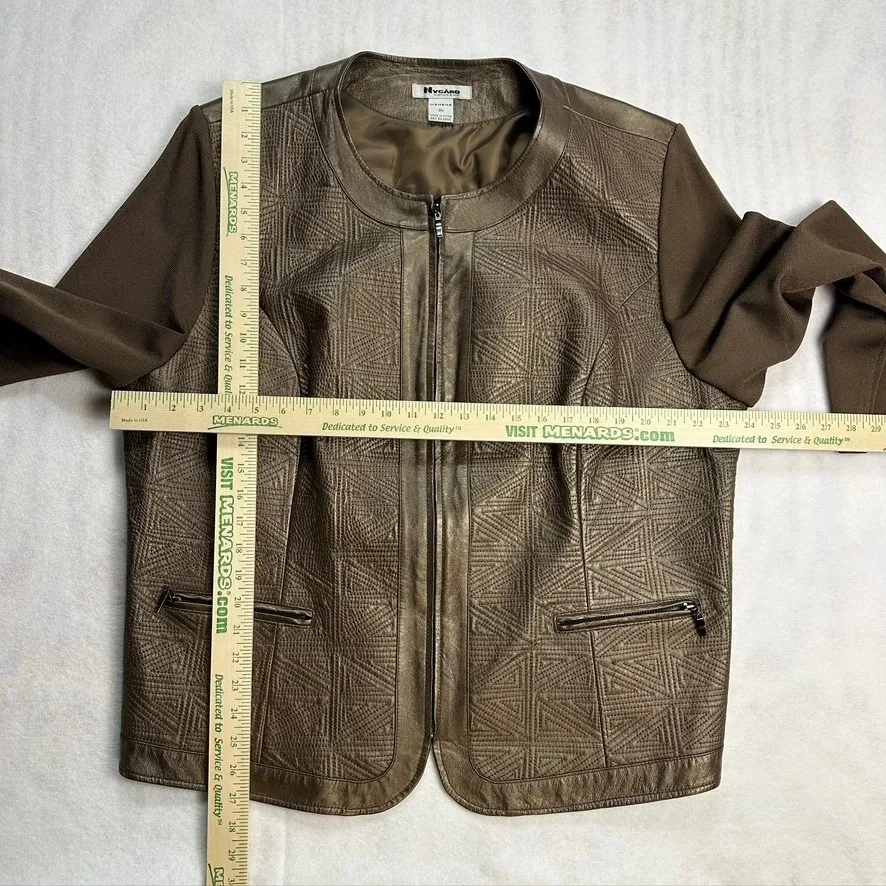 Nygard Collection Women 3X‎ Brown Leather Suede Geometric Jacket Size undefined - Image 13