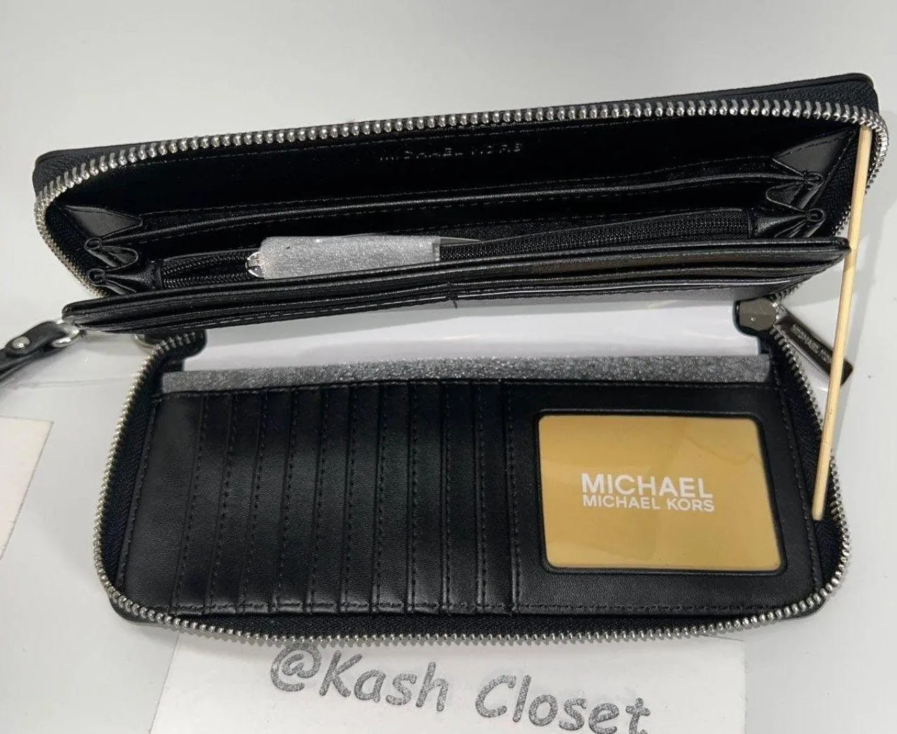 Michael Kors Black Travel Continental Wristlet Large Wallet - Image 8