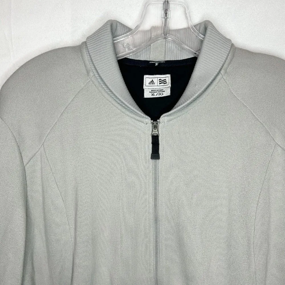 Adidas Women's Bomber Sweater / Jacket Gray Full Zip Sz. XL Tight-Knit - Image 2