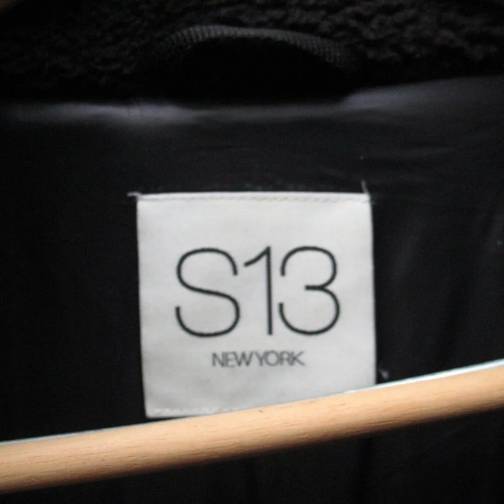 NWT Womens S13 SAM Faux Sherpa Black Coat Jacket Size M - Image 10