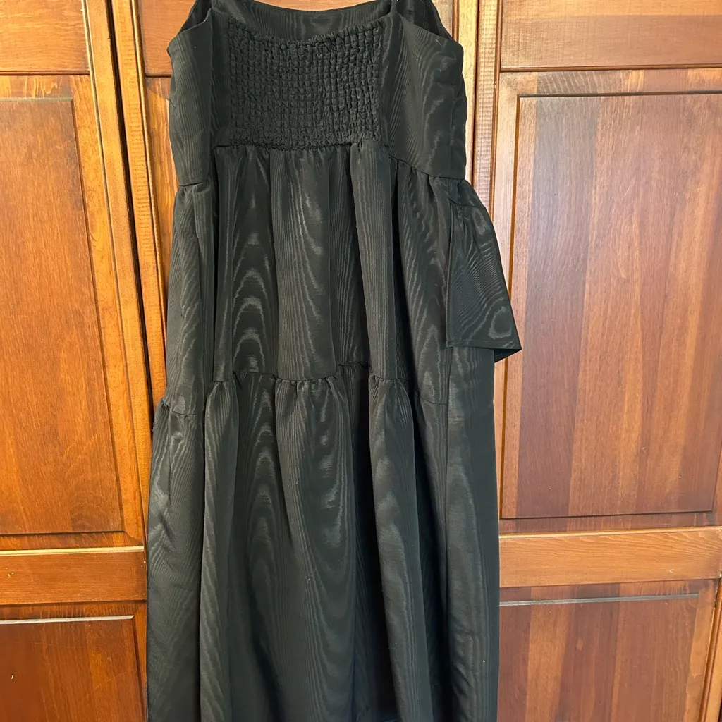 Kate Spade tiered ruffled black dress spaghetti straps midi NYE Party vibes - Image 2