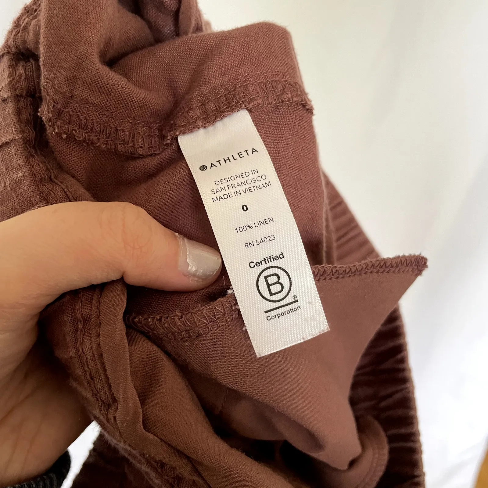 Athleta cabo linen 4" short rust pink elastic waist shorts pockets women's 0 - Image 6