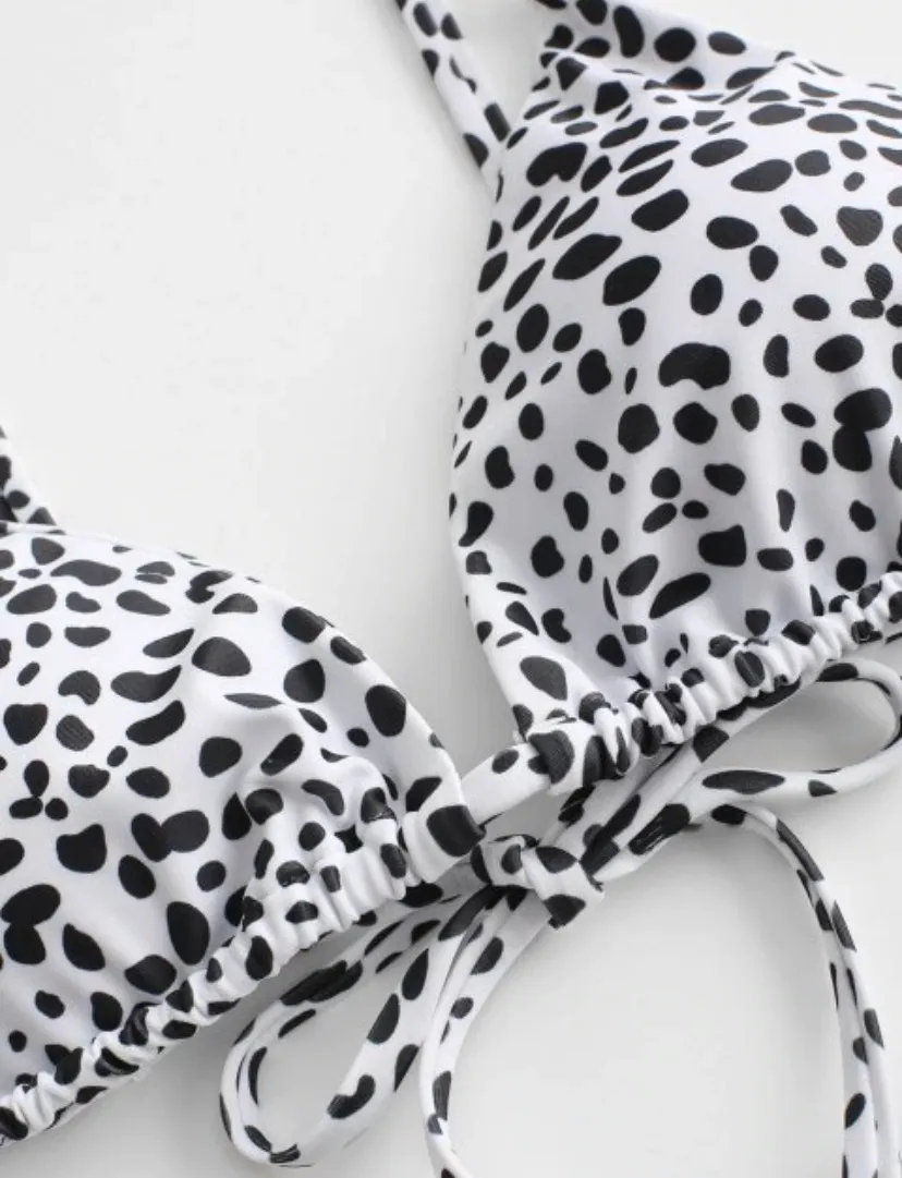 Zaful Cow Print String Bikini Set - Image 4