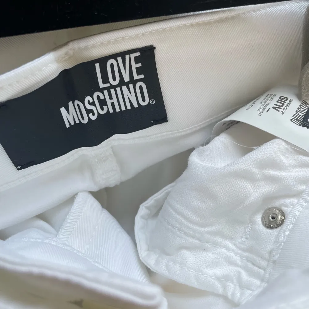 Love Moschino Gabardine Stretch 30‎ Flare Trousers White Pants - Image 10