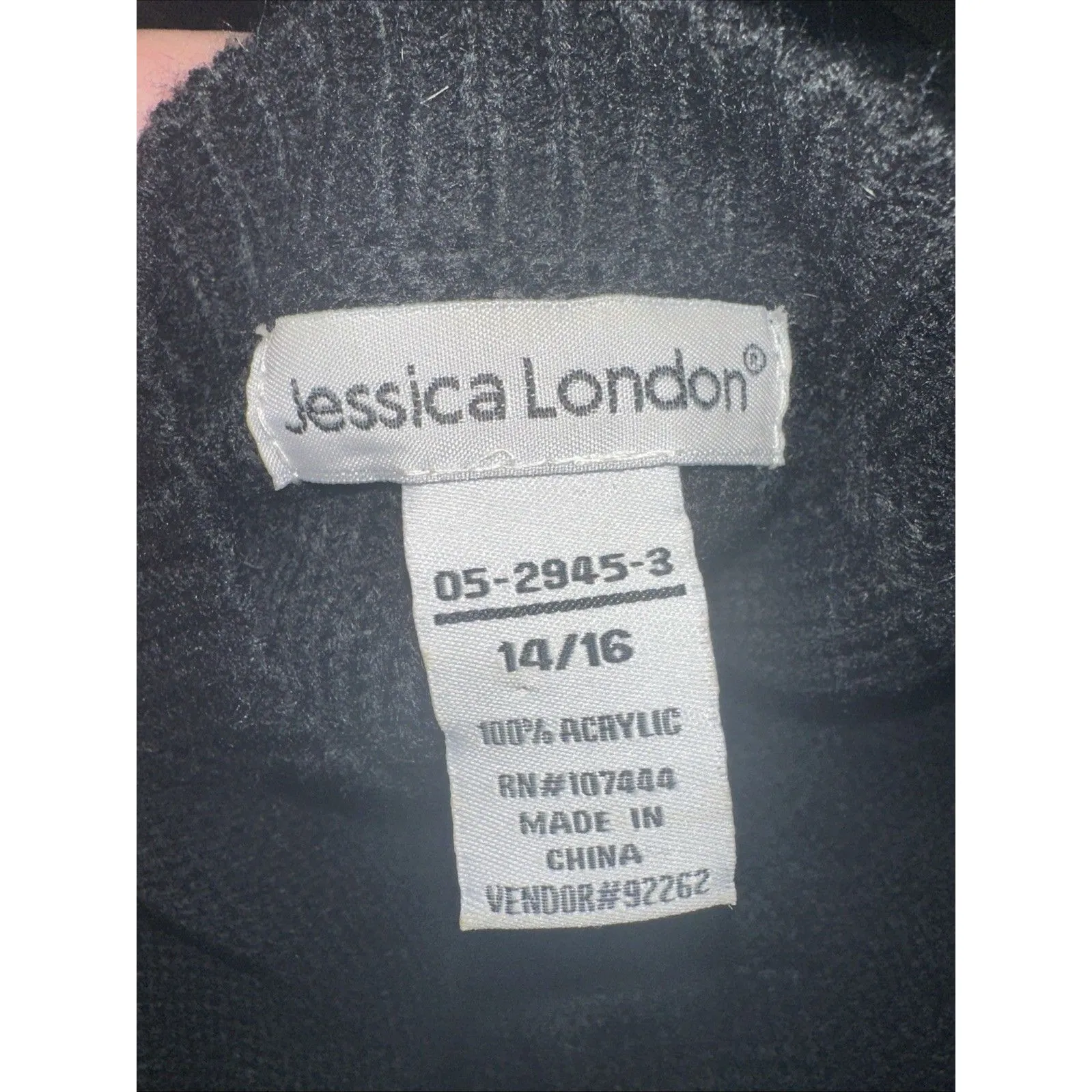 JESSICA LONDON CHARCOAL LONG SLEEVE MIDI CABLE KNIT SWEATER DRESS SIZE 14/16 - Image 2