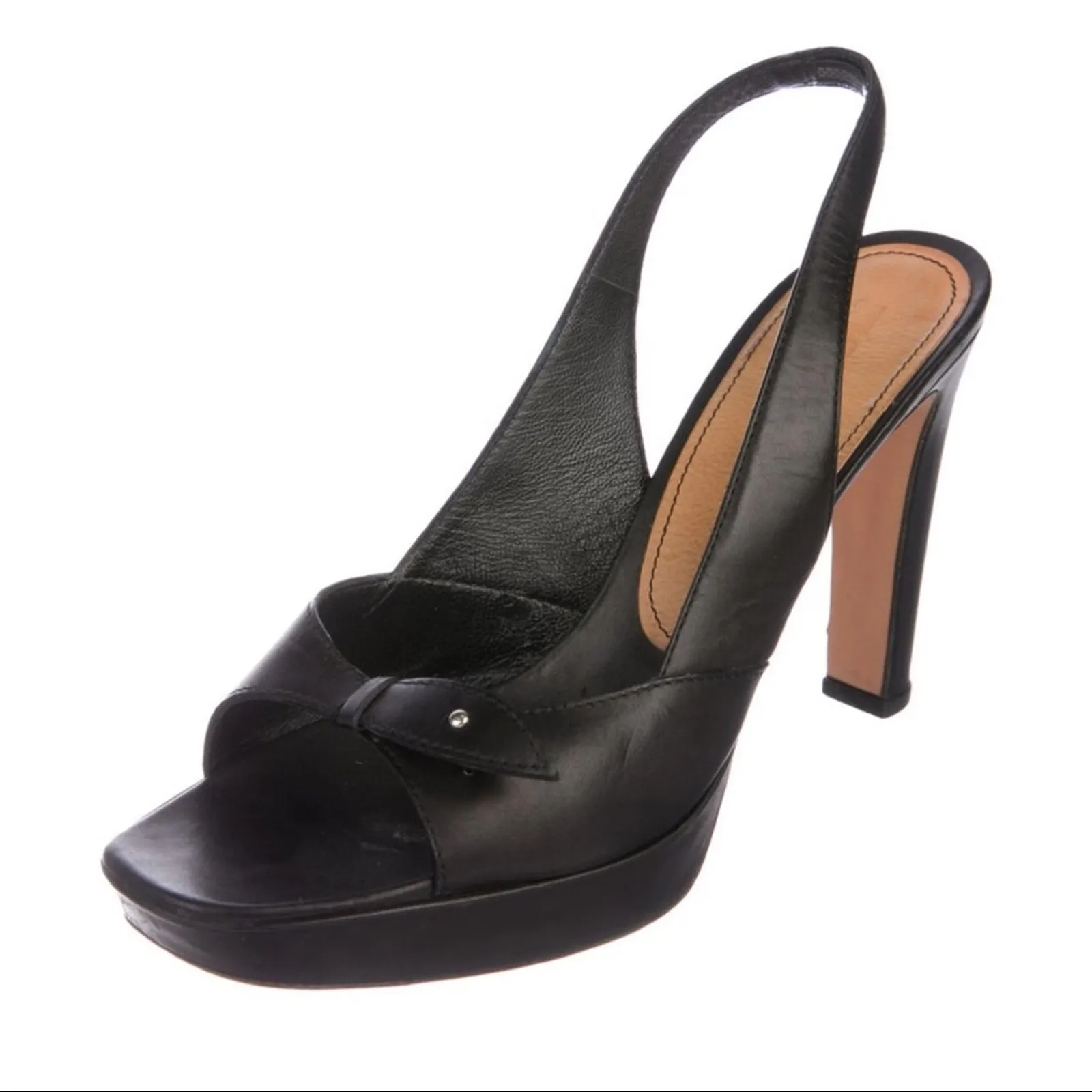 Jil Sander Leather Slingback Heels - Black - 39.5 - Image 12