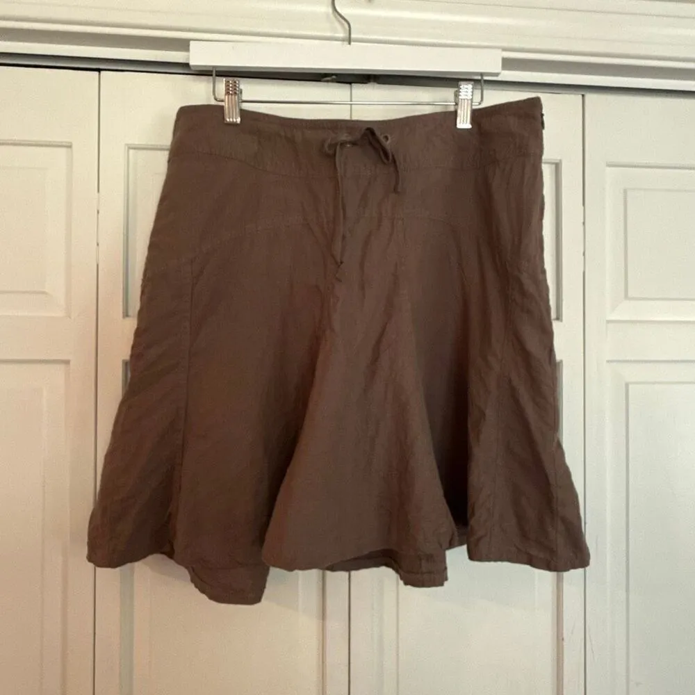 Athleta brown linen tie waist flounce skirt size 12 - Image 8
