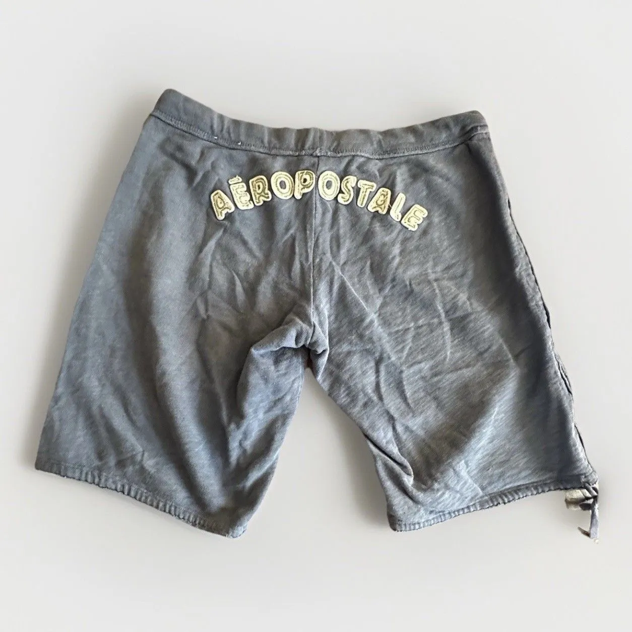 Vintage Y2K Aeropostale Baggy Sweat Shorts Medium‎ Blue Lounge Embroidered - Image 2