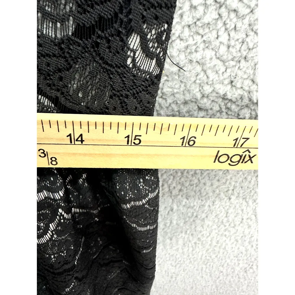 Maison jules Dress Womens Large Black Geometric Short Sleeve‎ Lace Fit Flare - Image 7