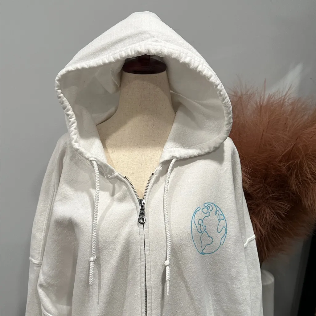 Women's White Hooded Moments Zip Up Size undefined - Image 2