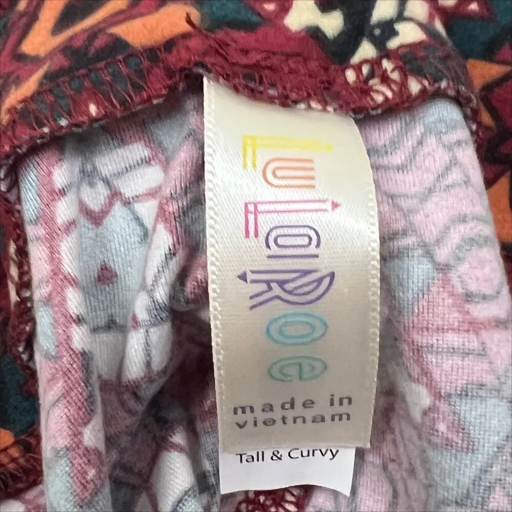 Lularoe Buttery Soft Leggings Size TC Tall & Curvy Geometric Tribal Print - Image 3