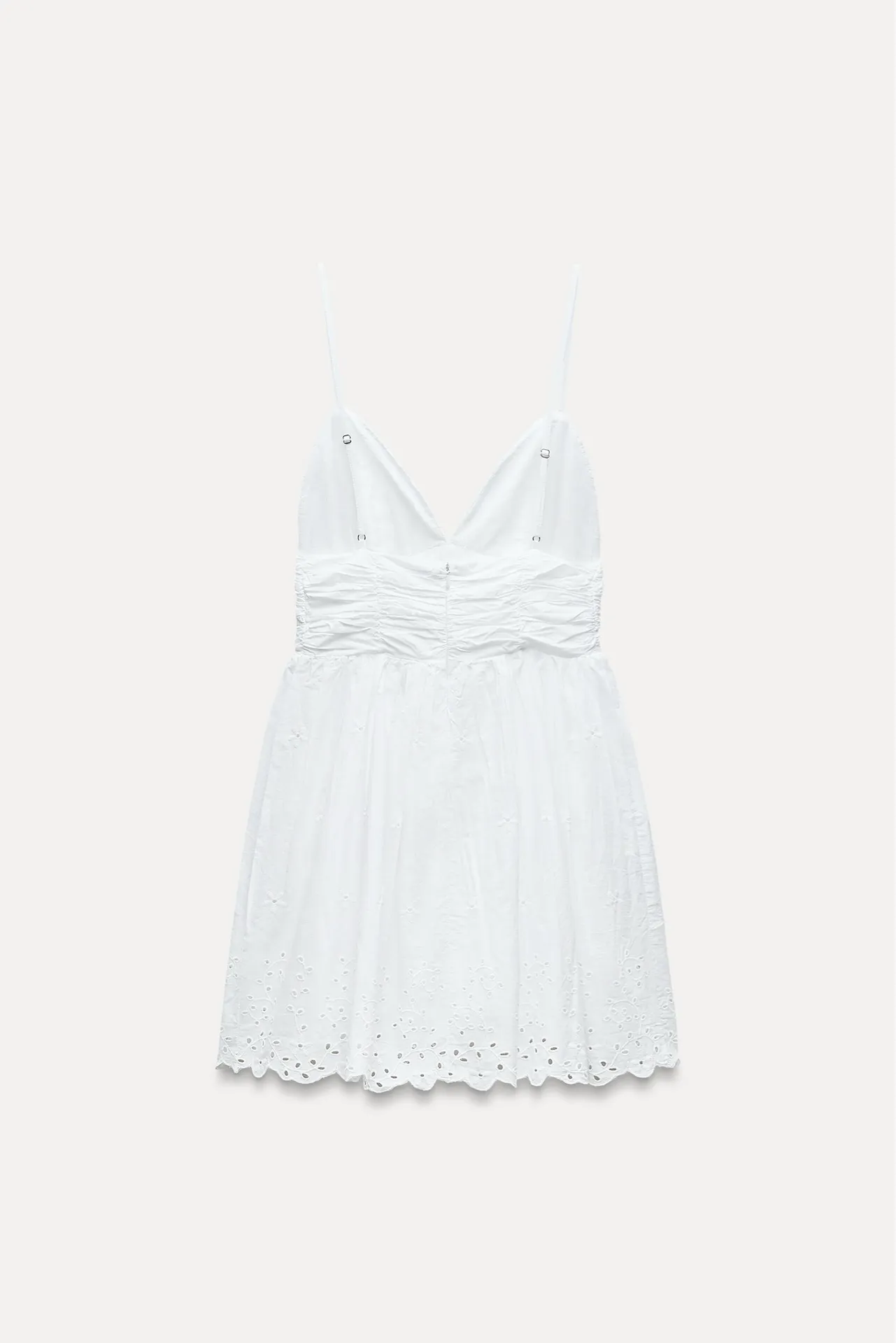 Zara White Spaghetti Strap bohemian crochet summer vacation sundress Dress - Image 12