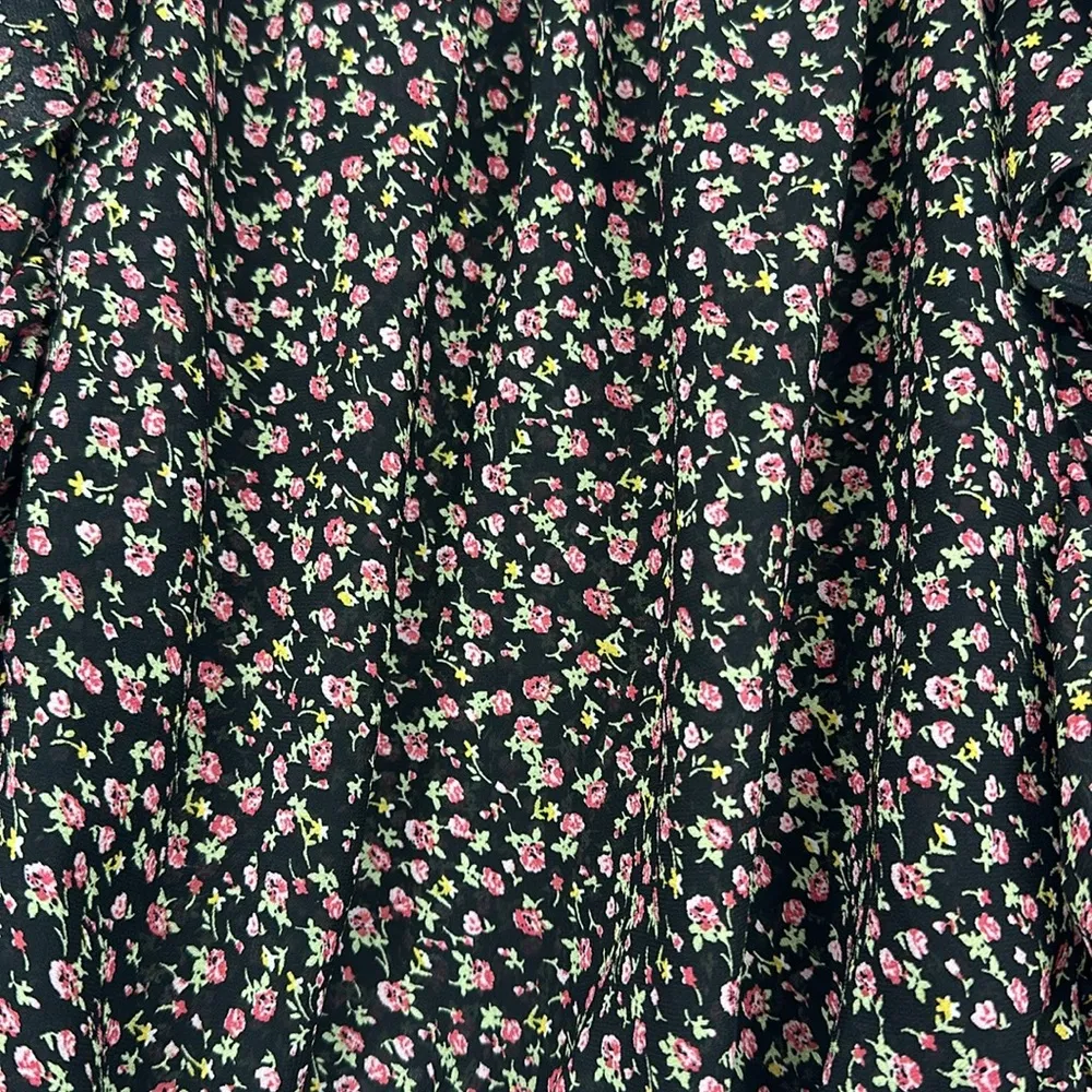 Passport Top Women Square Neck Ruffle Long Sleeve Shirt Blouse SZ L Multiple Size L - Image 5