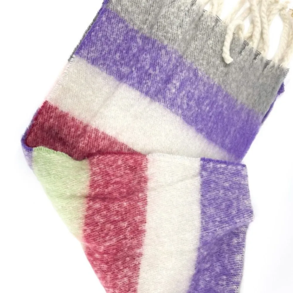 New oversized Multi Stripe fringe Scarf - Image 6