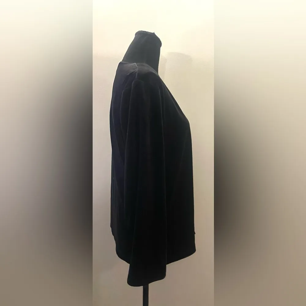 Jones New York- Black Velvet Cardigan Size S - Image 2