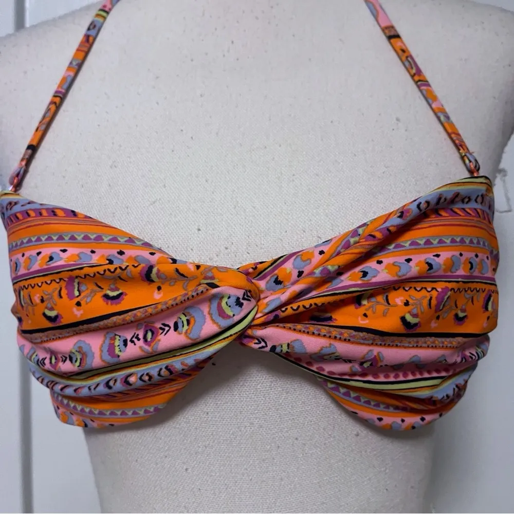 Aerie • Orange Twist Bandeau Halter Bikini Top - Image 2