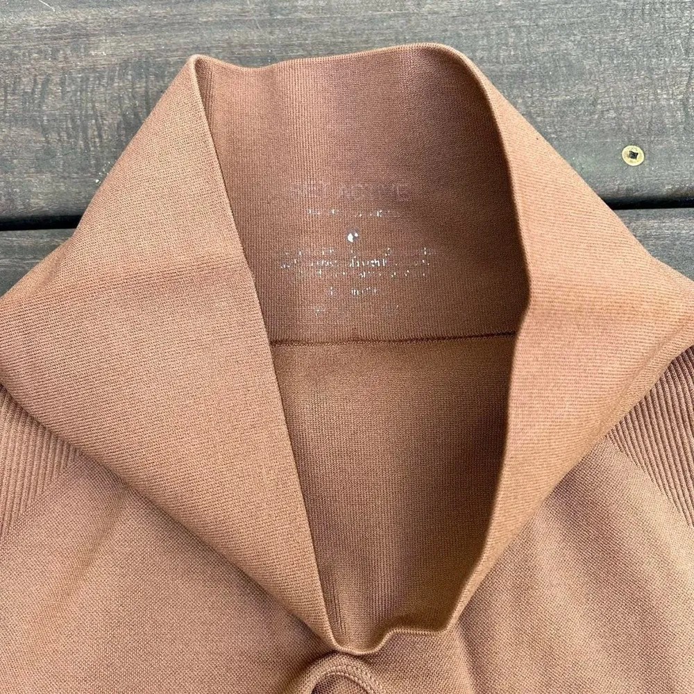 Set Active Brown/Orange Color  Scuptflex Seamless Shorts - Image 4