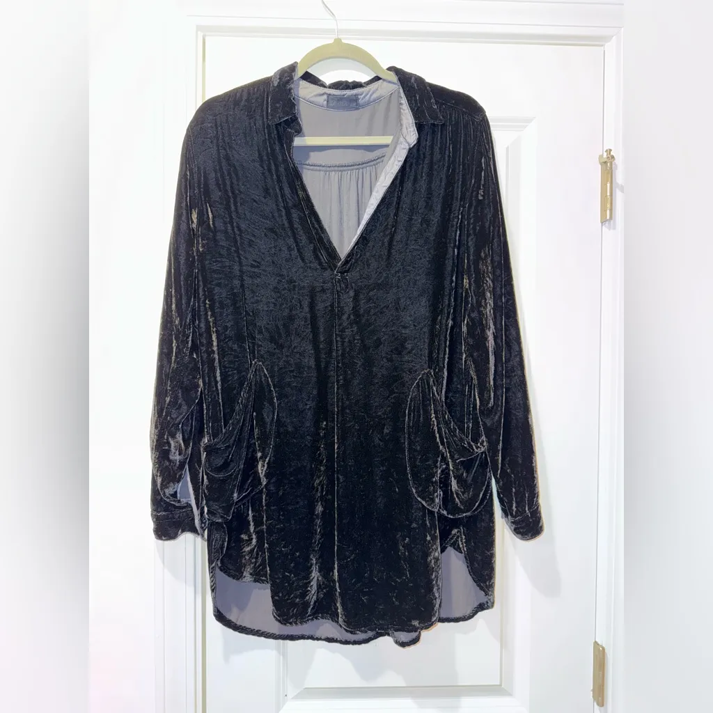 Free People CP Shades Black Velvet Dress - Image 3