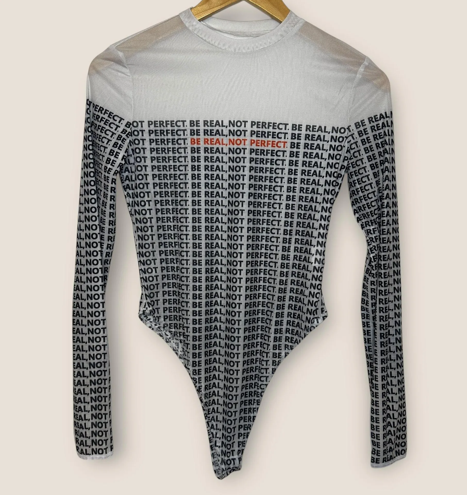 CuratedxEdit | NWT Be Real Mesh Long Sleeve Bodysuit | Size M | White Size M - Image 3