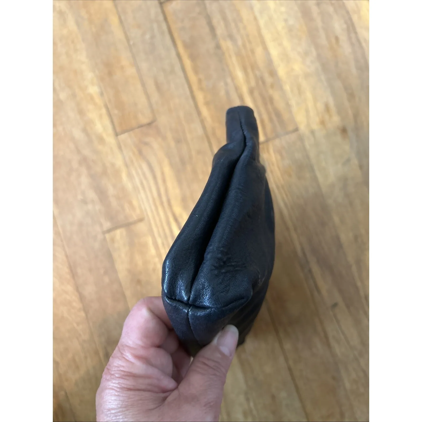 Stella & Dot La Coco Lambskin Black Clutch Purse Handbag - Image 7