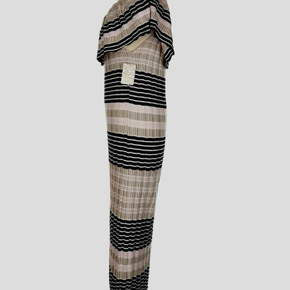 Free People Striped Off-Shoulder Dress Size Large - Image 4