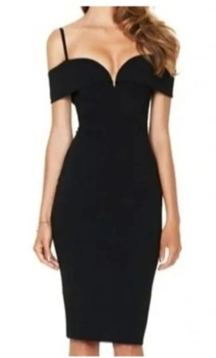 Nookie New · XS · Pretty Woman Midi Gown · Scuba Crepe · Black - Image 1