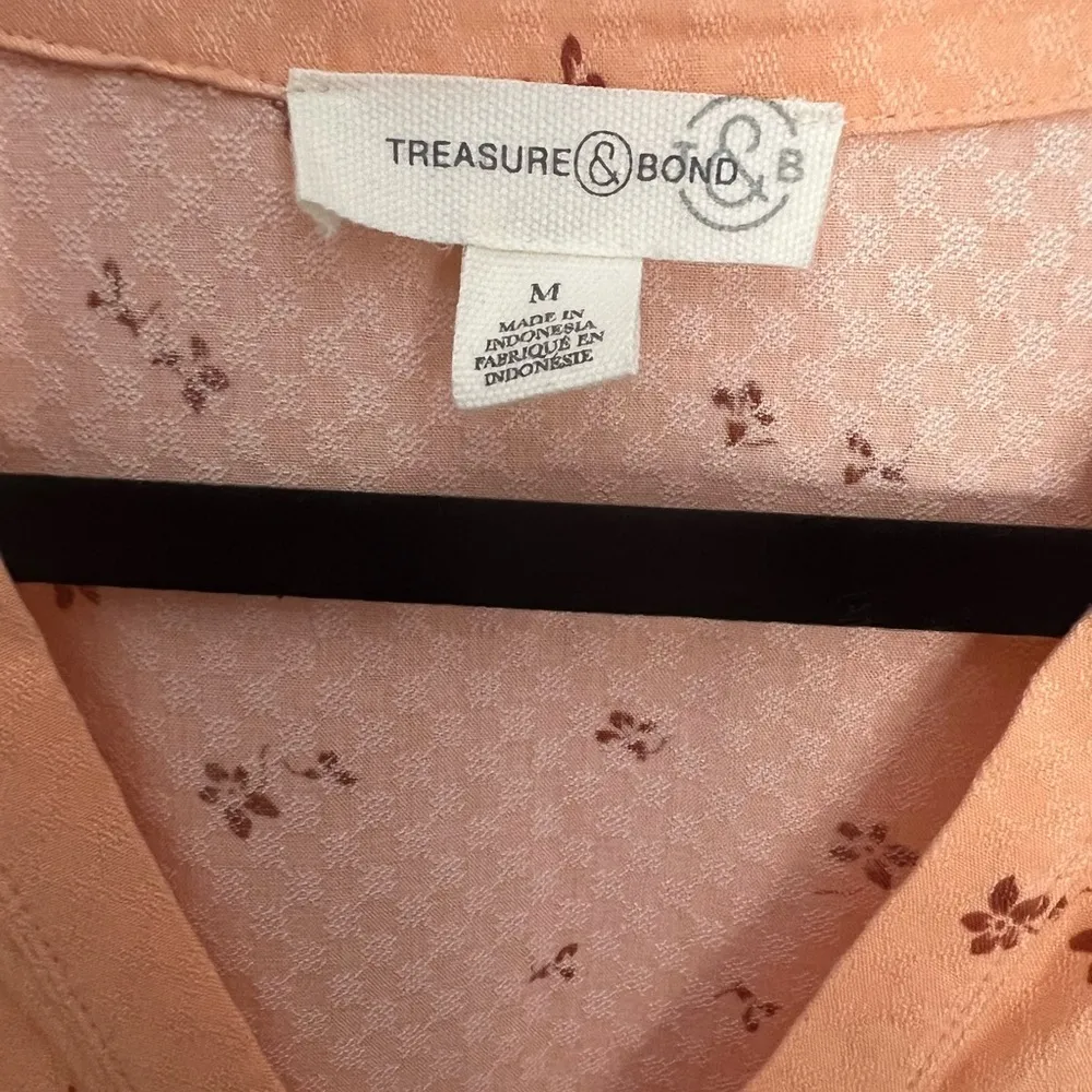 NWT - Treasure & Bond‎ - Peach Rust Floral Viscose Popover - Image 4