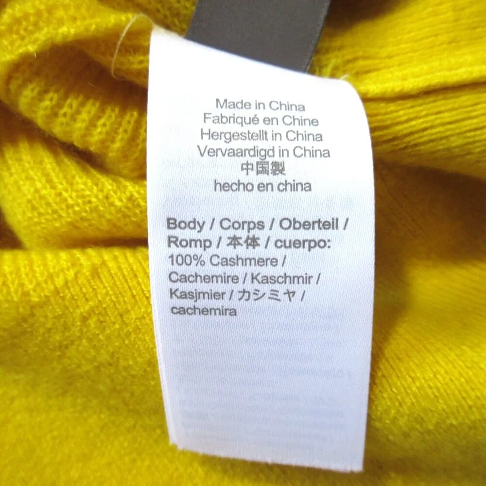NWT J.Crew Featherweight Cashmere V-neck T-shirt in Bright Sun Yellow Sweater M - Image 3