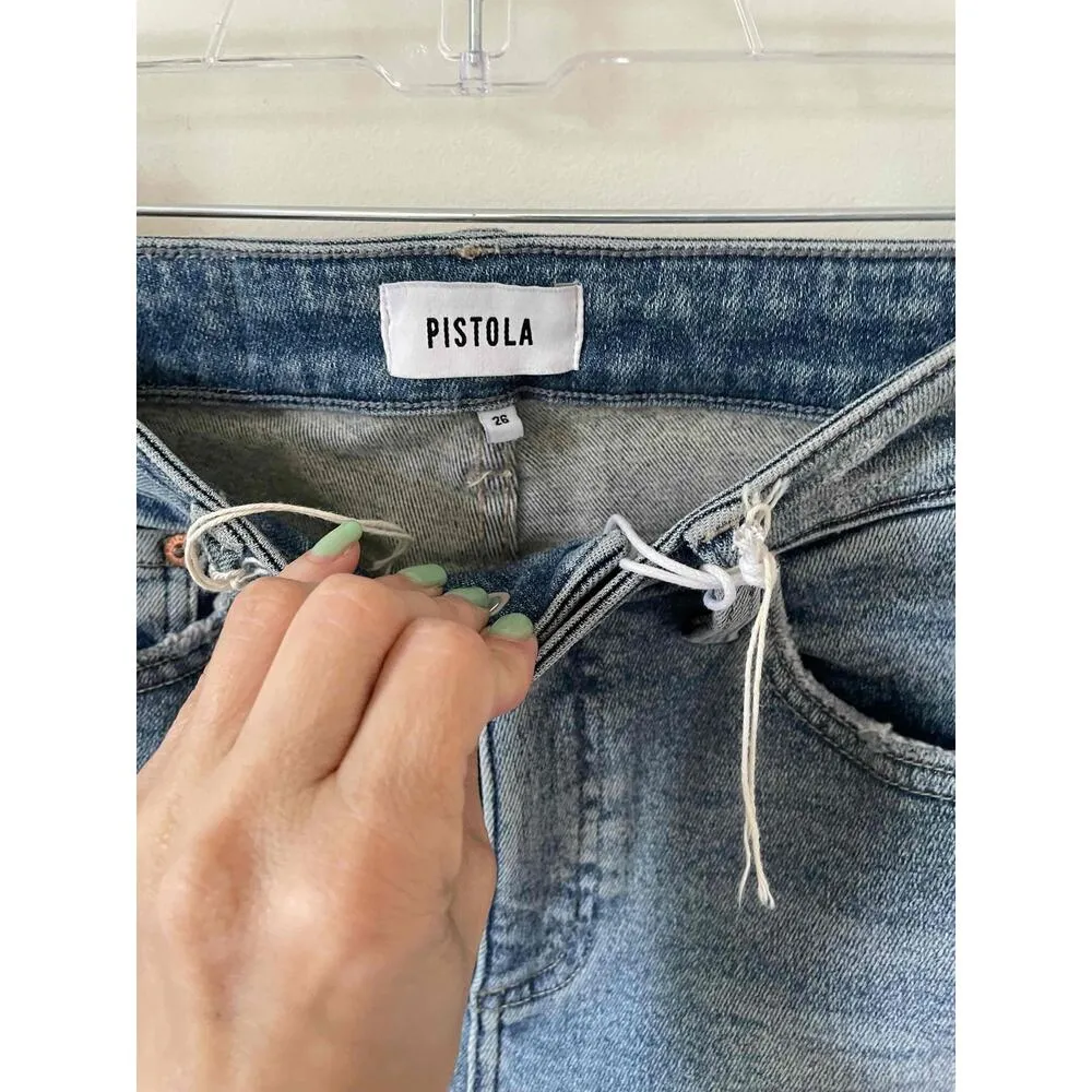 Pistola Aline High Rise Skinny Denim Jeans Light Blue Wash Size 26 NEW - Image 7