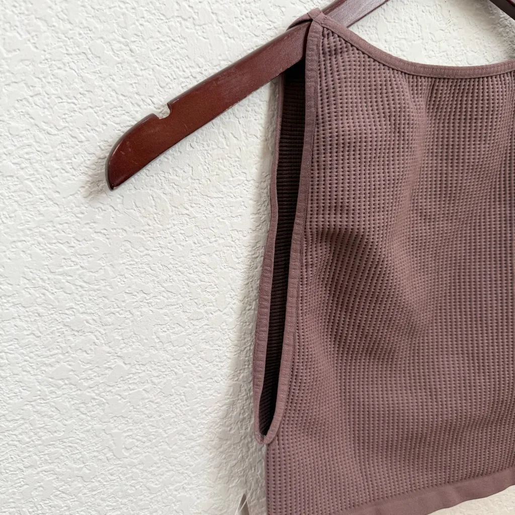Intimately FREE PEOPLE Mauve Waffle Knit Halter Tank Top Size XS NWT - Image 4