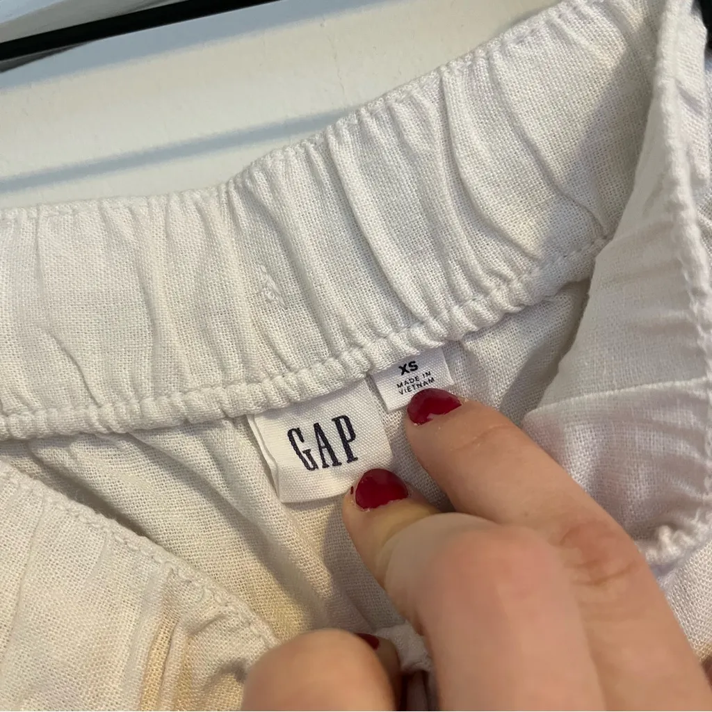 GAP White Wide Leg Linen blend drawstring pants women’s XS NWT - Image 4