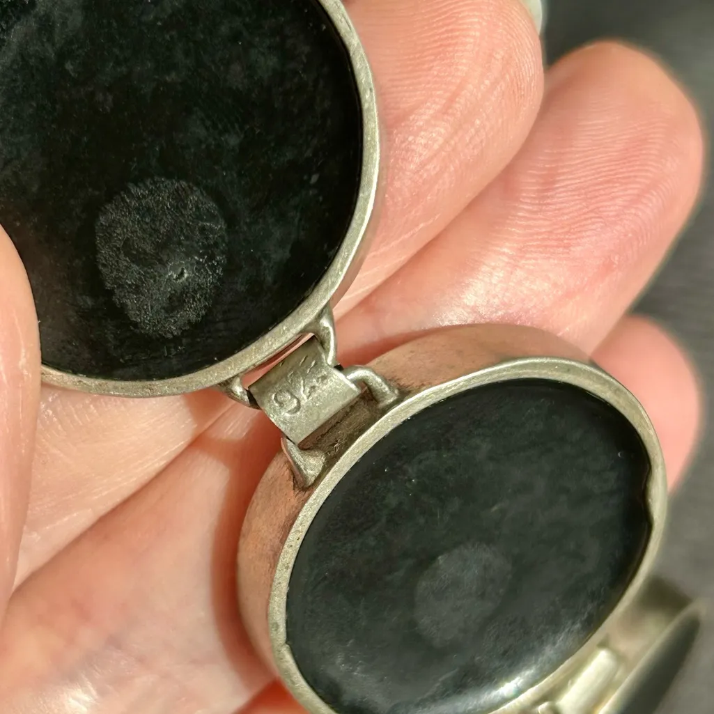 Vintage, 925 SS Spider Shell, Adjustable Barbell Loop Bracelet, 9 in - Image 4