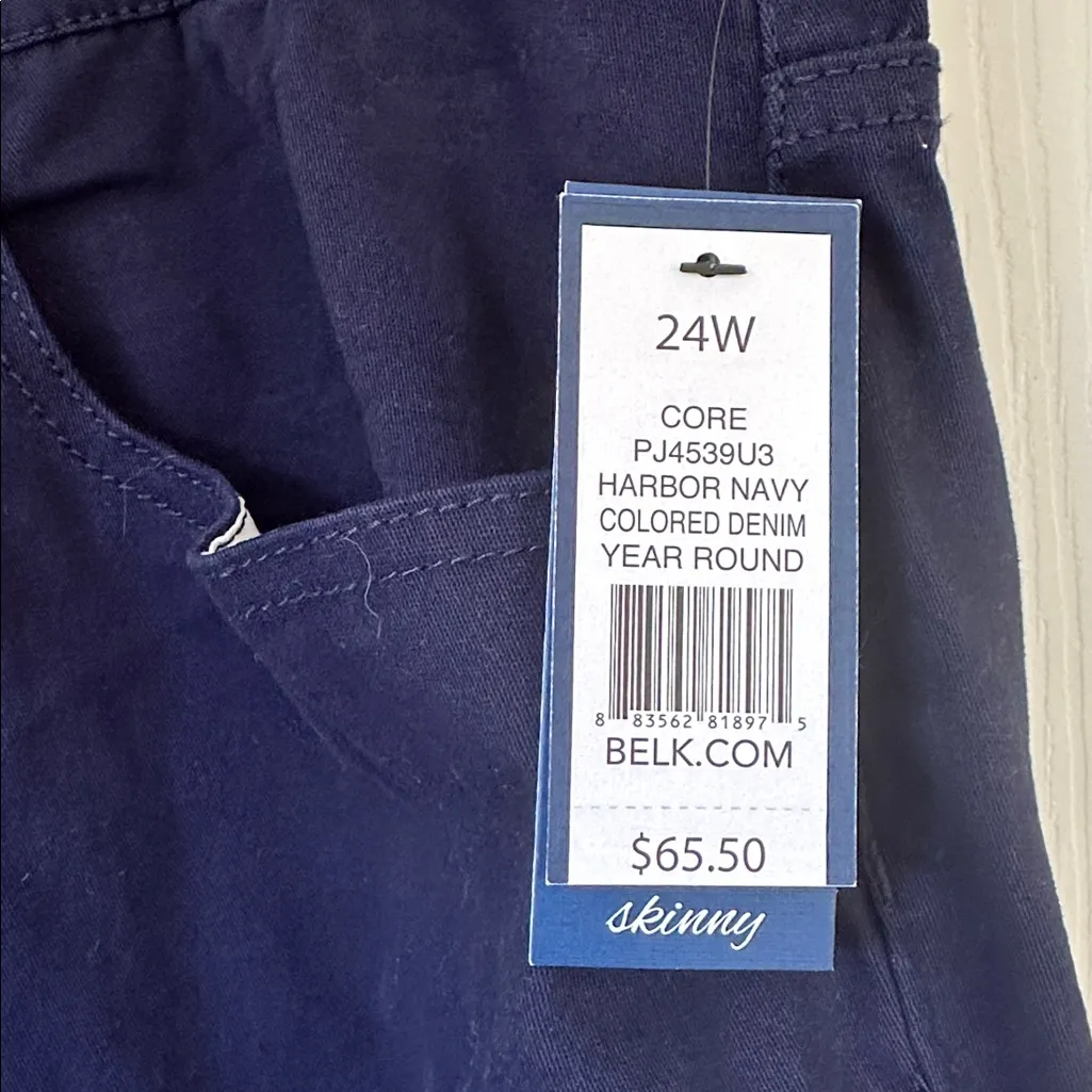 Crown & Ivy Core Navy Denim Jeans NWT 24W Skinny - Image 2