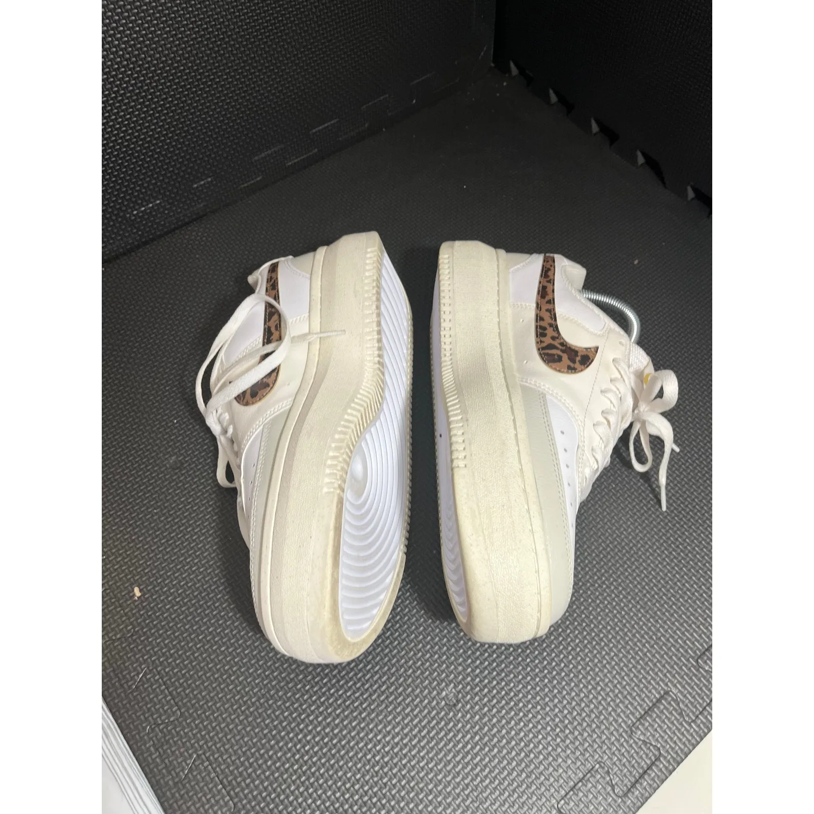 Nike Court Vision Alta Leopard Swoop Leather Lace-Up Sneakers‎ Womens Size 10 - Image 3