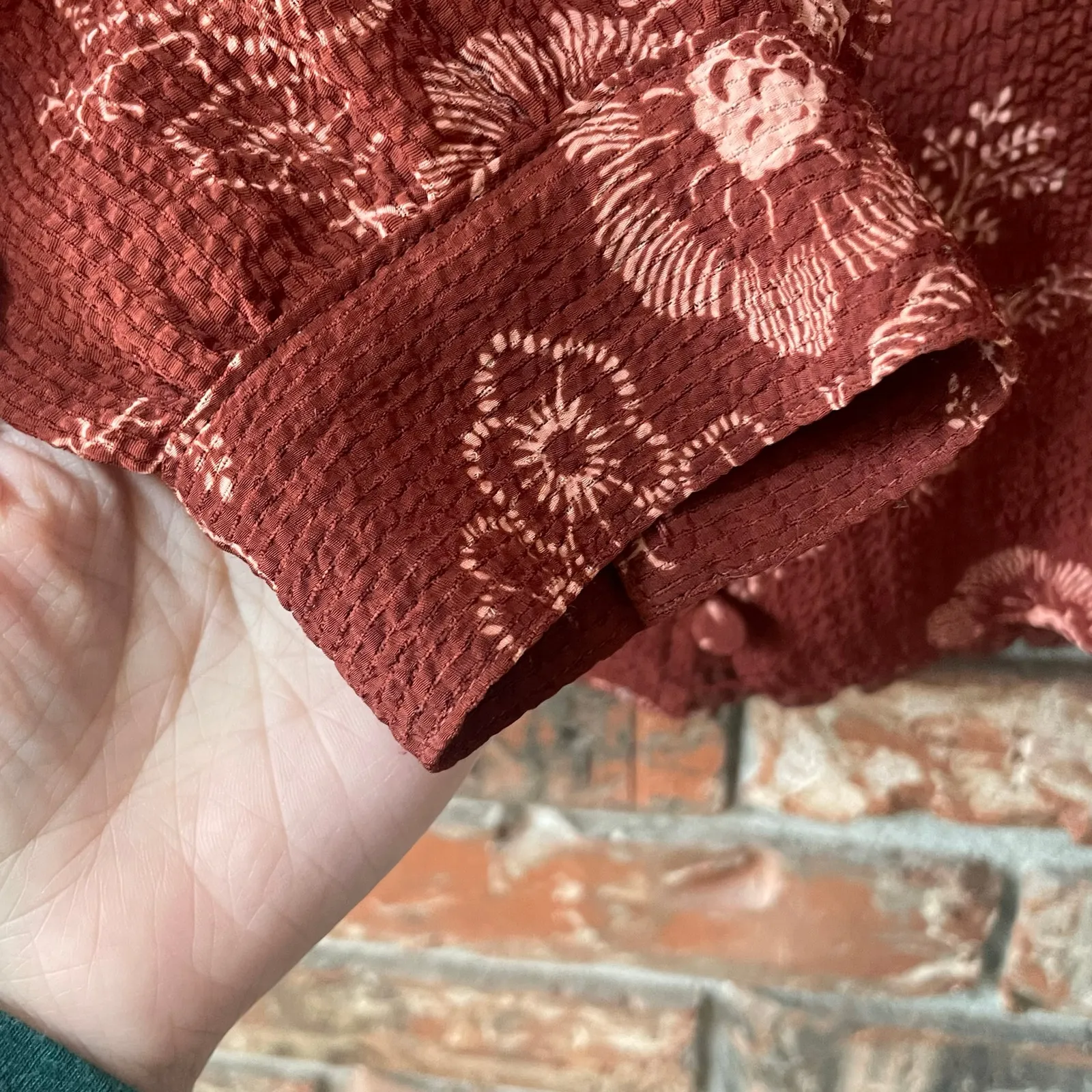 Madewell Preston Puff Sleeve Top Size Small Letterpress Floral Sweetheart - Image 3