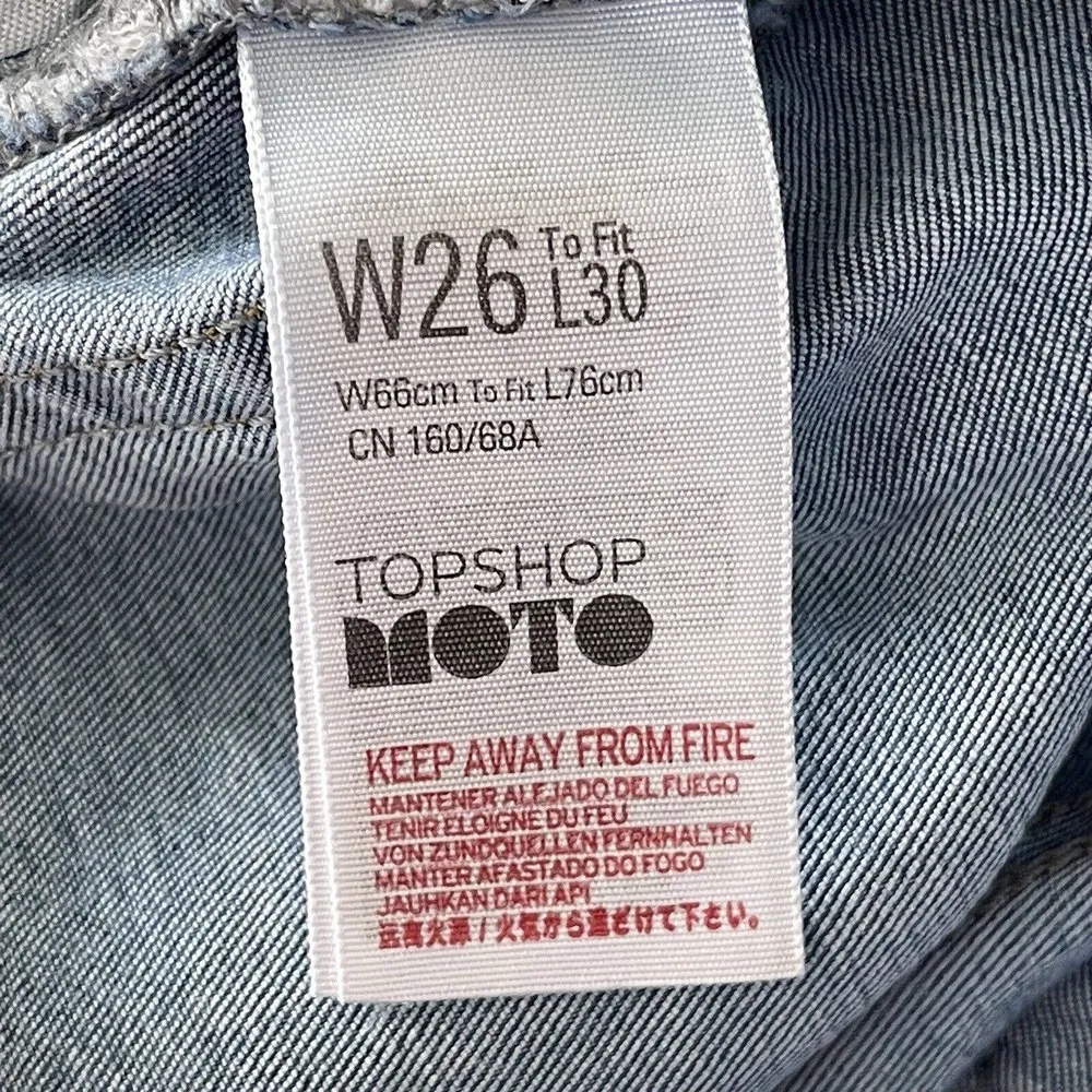 Topshop Moto SZ W26 Jamie Skinny Jeans Hi-Rise Stretch Floral Embroidery Blue - Image 11