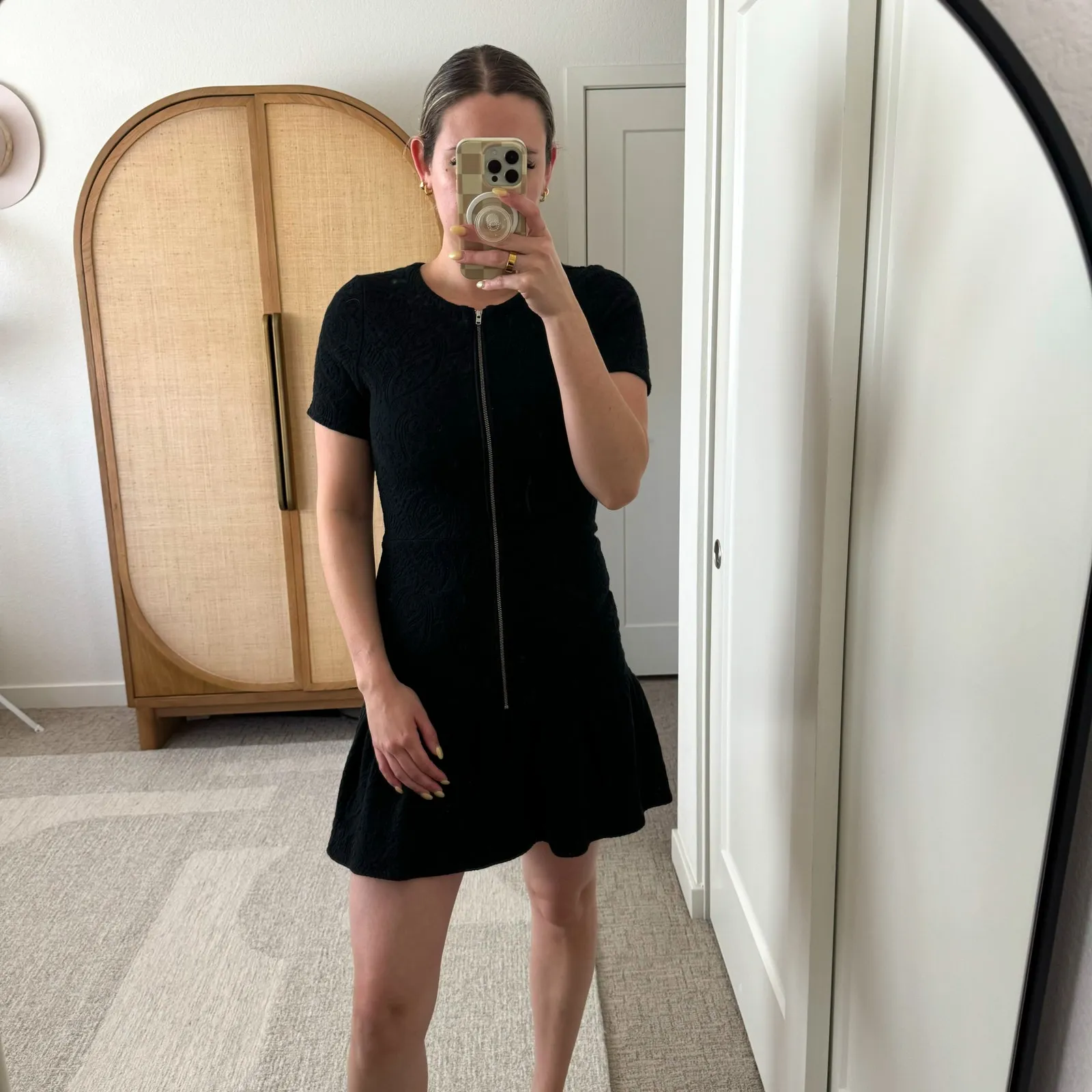 The Kooples Black Zip Front Mini Dress - Image 13