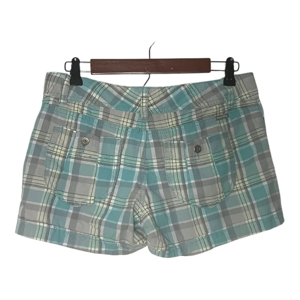 Y2K Plaid Low Rise Shorts 100% Cotton Size 9 Union Bay - Image 3