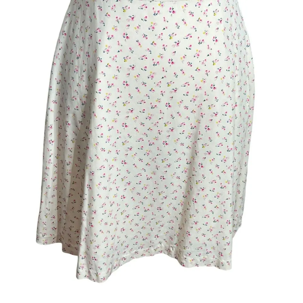 Madewell Dutch Dandelions Dress Tie Sleeve Retro Cream Pink Floral A Line Size 0 - Image 5