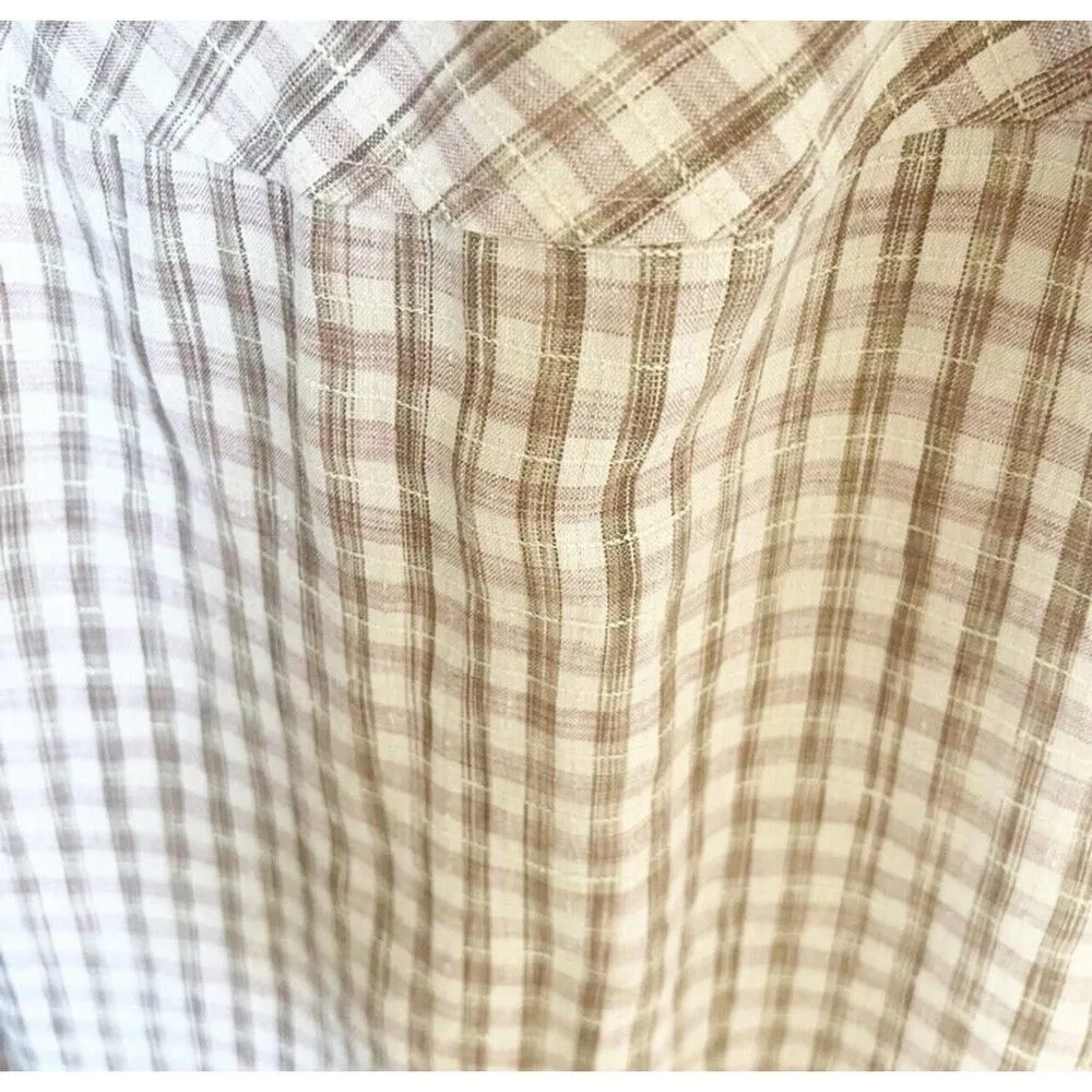 Vintage Anne Klein Petites Academia Checkered Plaid Mini Skirt 6 Linen Silk - Image 5