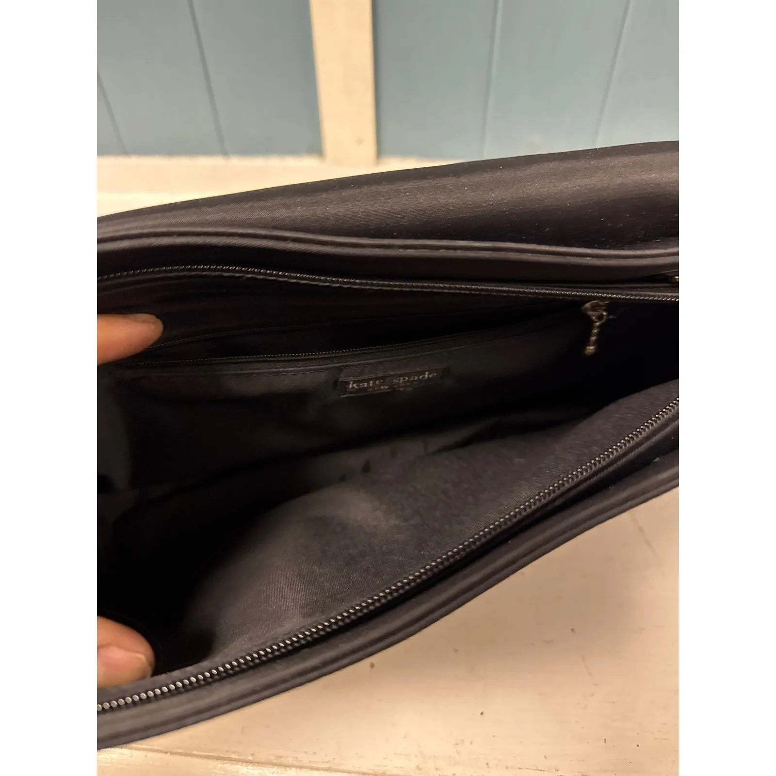 Kate Spade New York Black Nylon Shoulder Bag Purse With Zip Closure - Image 4