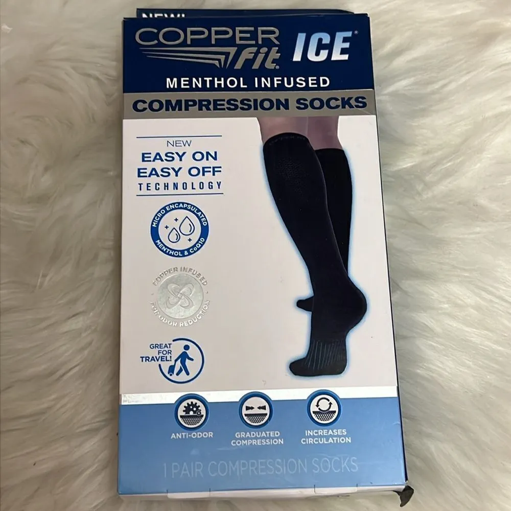 Copper Fit Ice Compression Menthol Socks S/M D13 Black - Image 4