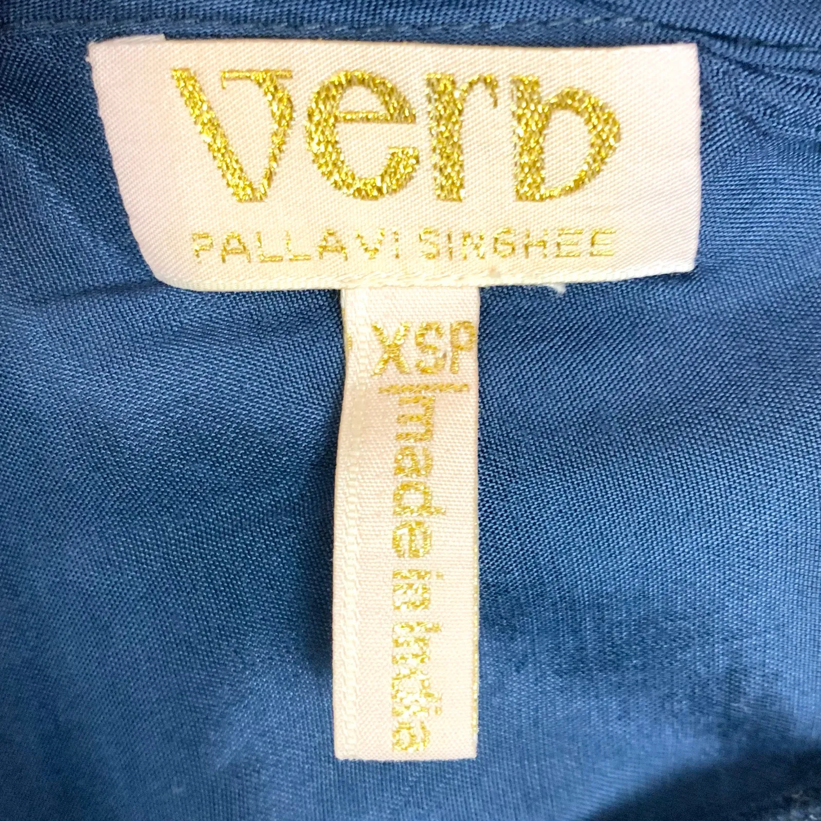 Anthropologie Verb Pallavi Singhee Beaded Tie Dye Mini Dress Blue Lyocell XSP Size undefined - Image 3