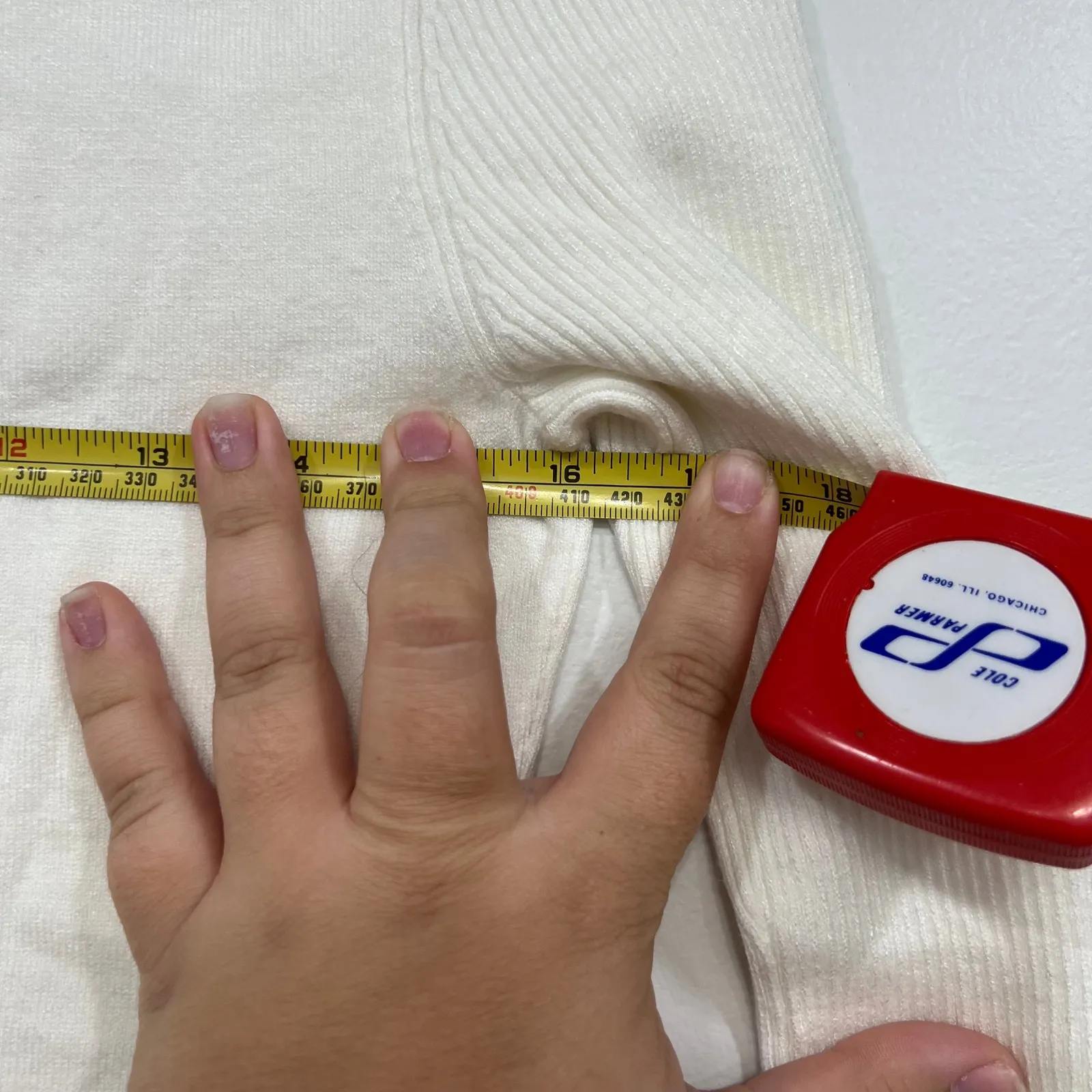 L'Agence Womens Sweater XS White Ribbed Long Sleeve Crewneck Button Knit Soft - Image 6