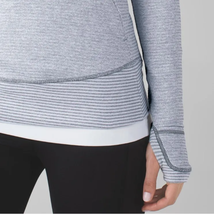 Lululemon  ‘Think Fast Pullover’ Mini Check Pique White Heathered Slate / White - Image 12